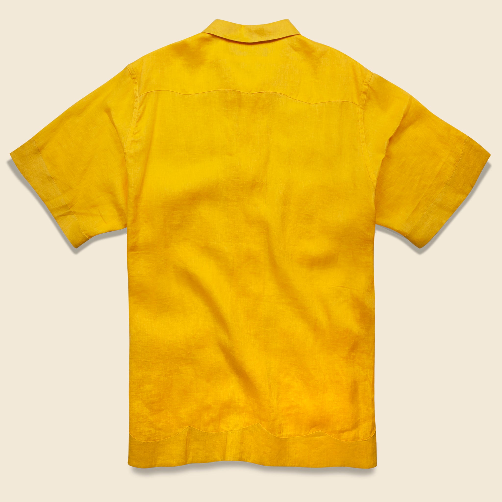 Linen Guayabera Shirt - Yellow - Monitaly - STAG Provisions - Tops - S/S Woven - Solid