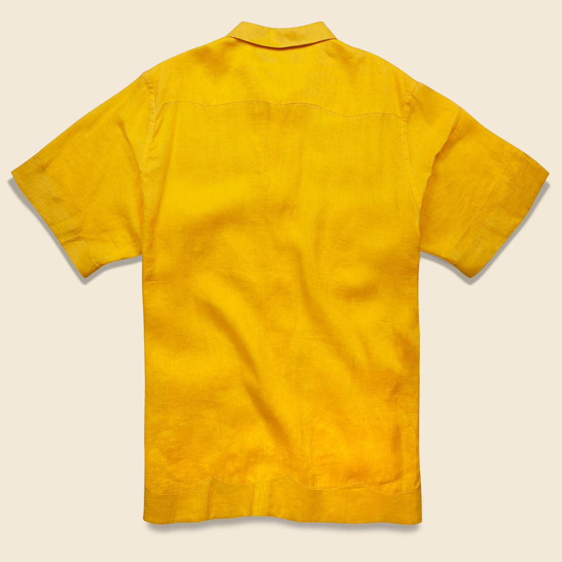 Linen Guayabera Shirt - Yellow