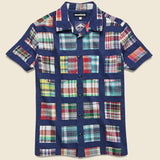 Patchwork Vacation Shirt - Navy Madras - Monitaly - STAG Provisions - Tops - S/S Woven - Other Pattern