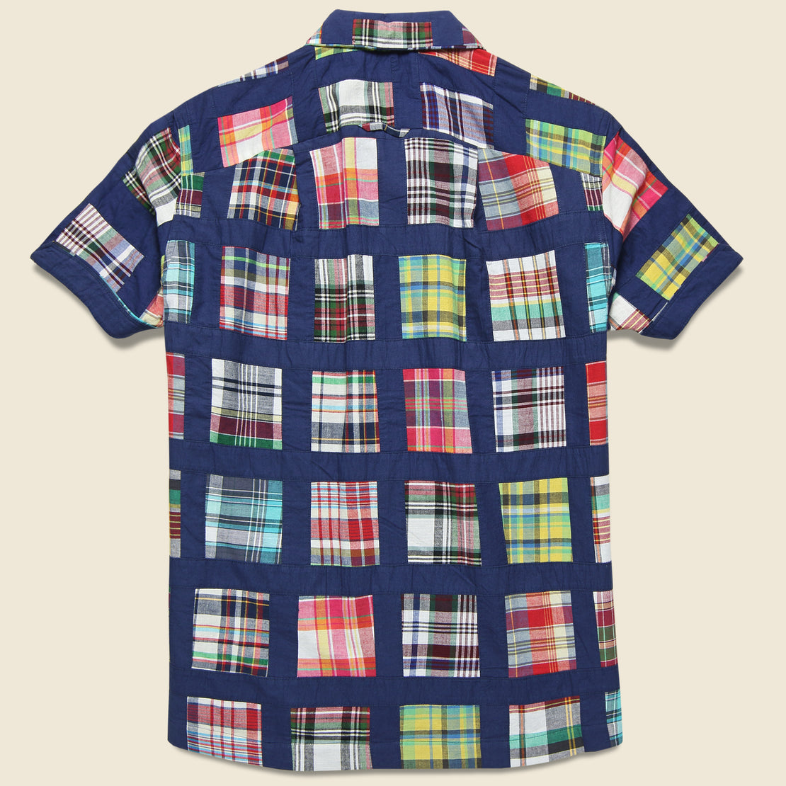 Patchwork Vacation Shirt - Navy Madras - Monitaly - STAG Provisions - Tops - S/S Woven - Other Pattern
