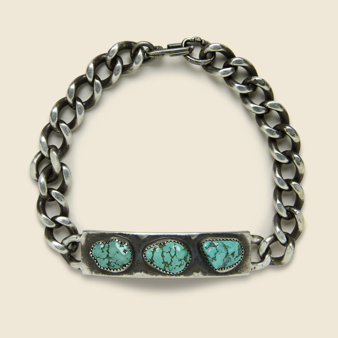 MANO Turquoise Fort Russell Three Stone Bracelet - Sterling Silver