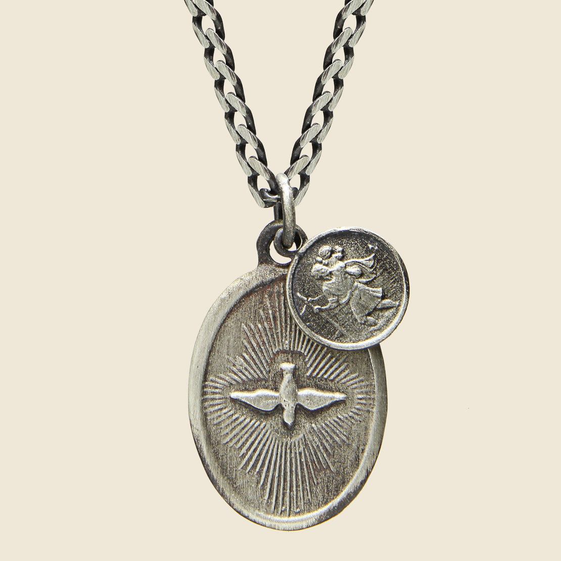 Dove Pendant Necklace - Polished Silver