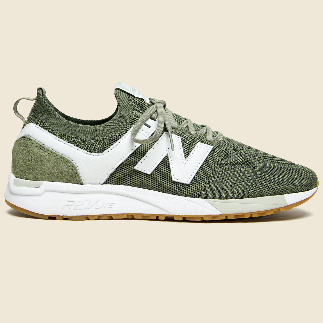 New Balance 247 Sneaker - Covert Green/White