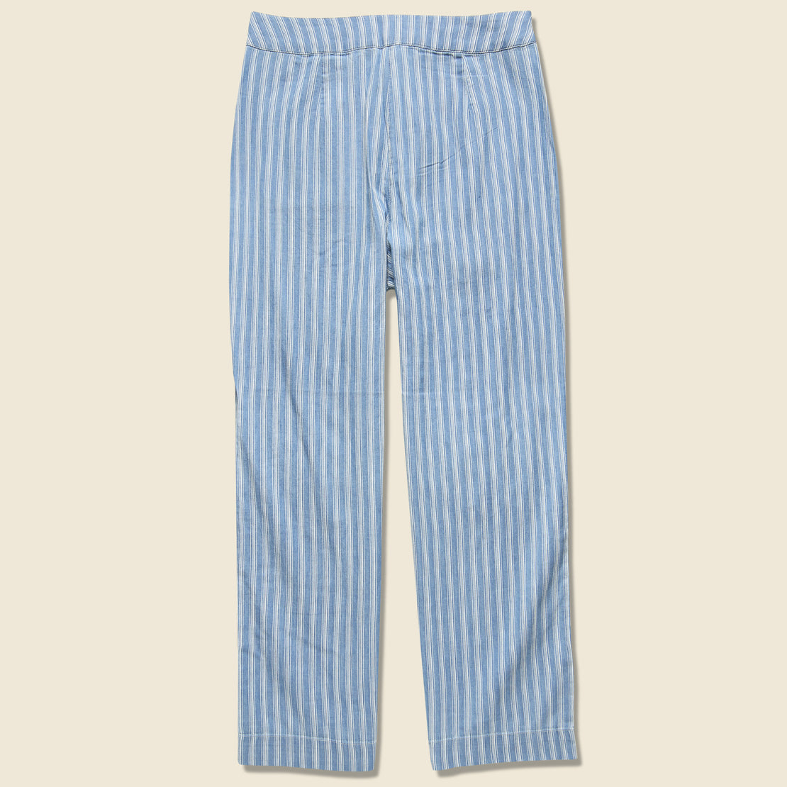 Striped Denim Culotte Pant - Blue