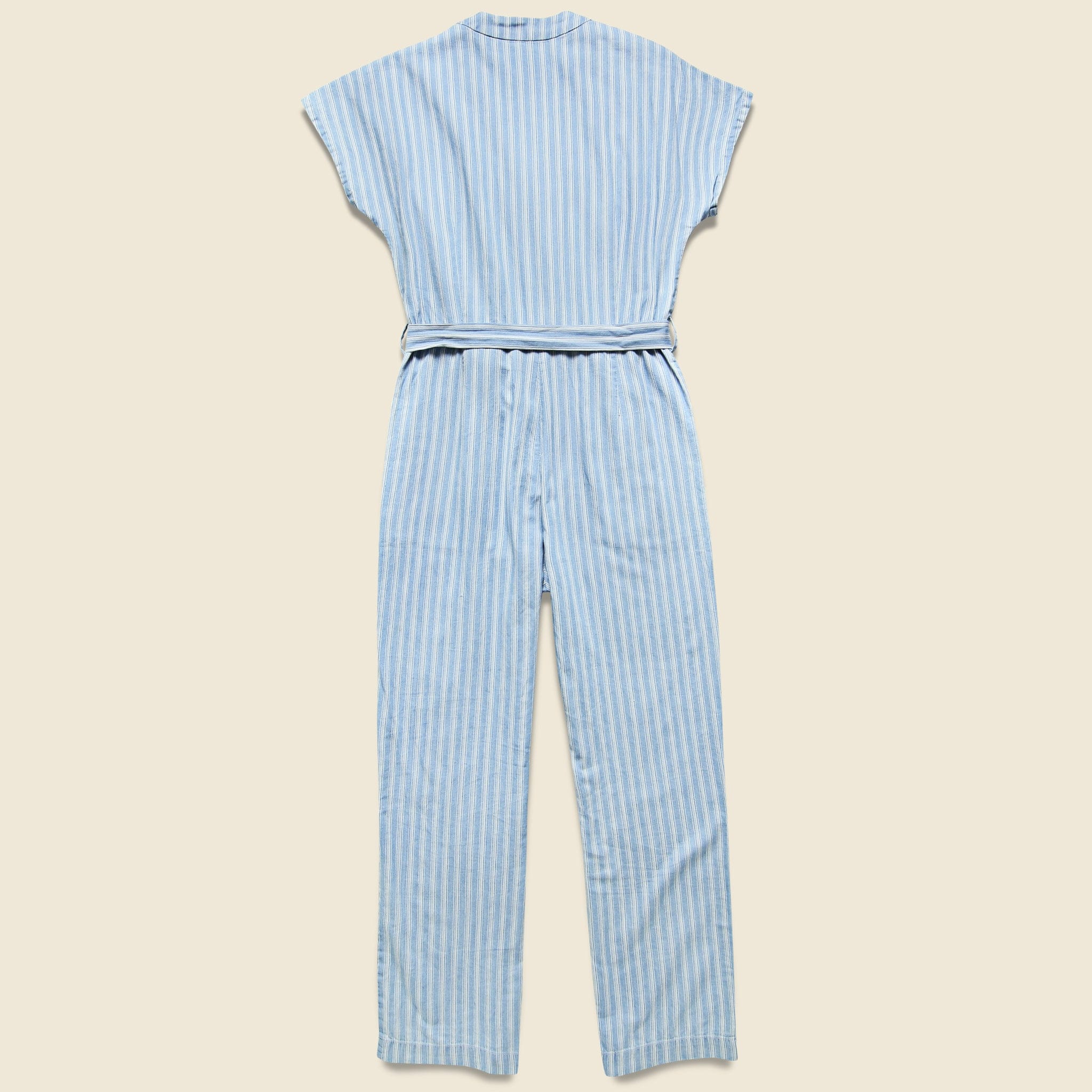 
                          Striped Denim Jumpsuit - Blue - Nice Things - STAG Provisions - W - Onepiece - Jumpsuit
                        