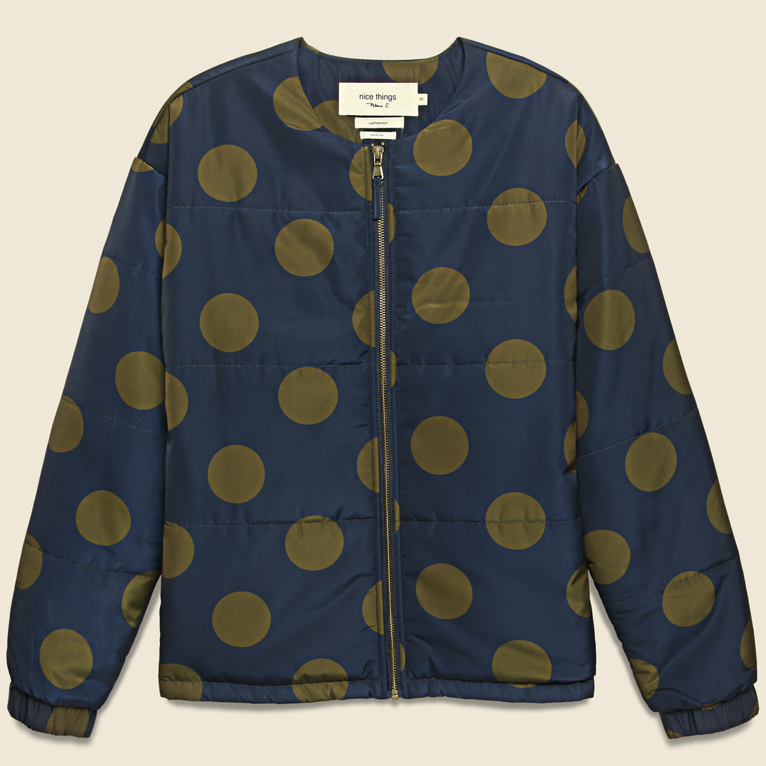 Nice Things Dotted Puffer Jacket - Navy