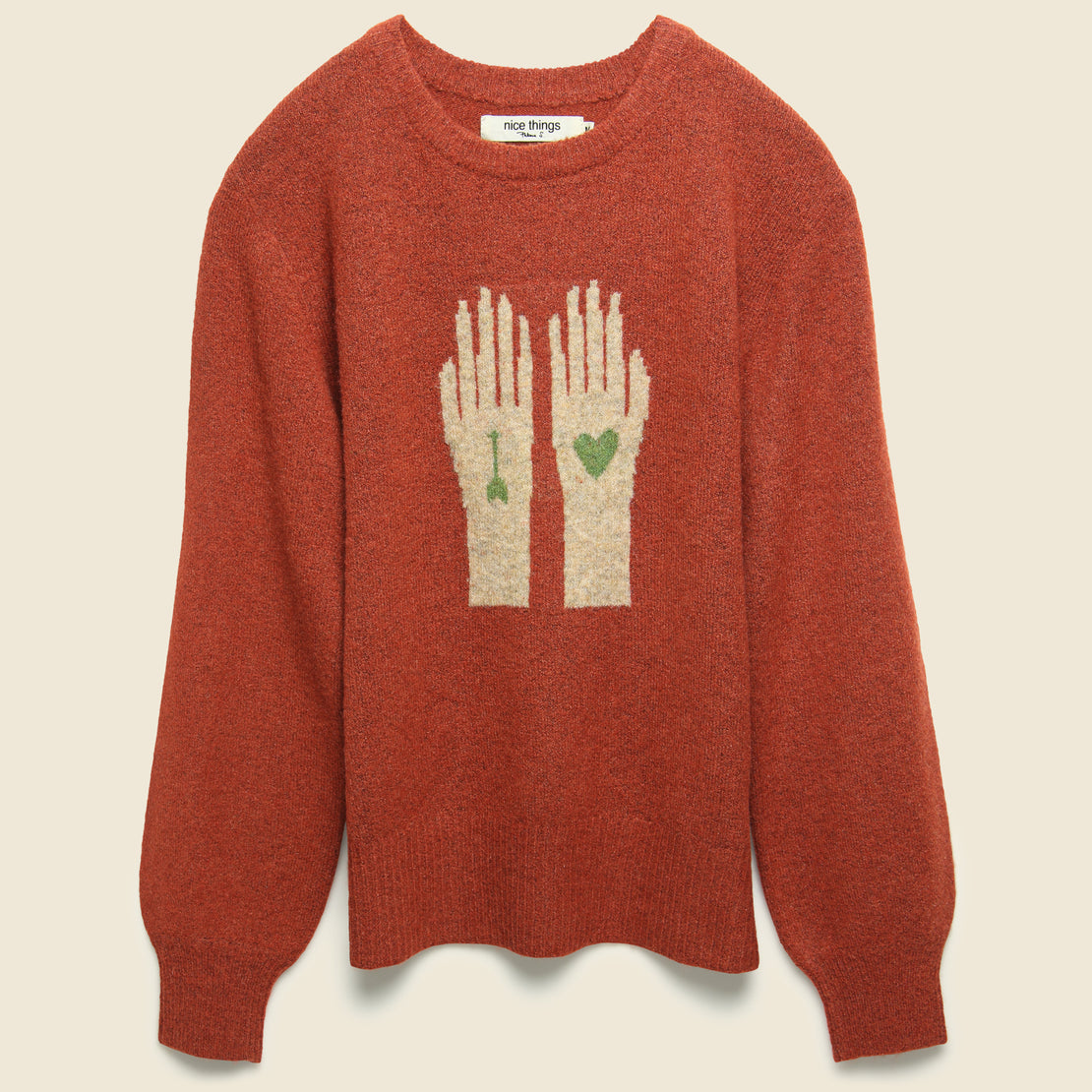 Nice Things Gloves Intarsia Sweater - Rust