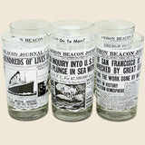 1970s Set of 6 Newspaper Headline Glasses - Vintage - STAG Provisions - One & Done - Barware & Smoking
