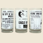 1970s Set of 6 Newspaper Headline Glasses - Vintage - STAG Provisions - One & Done - Barware & Smoking