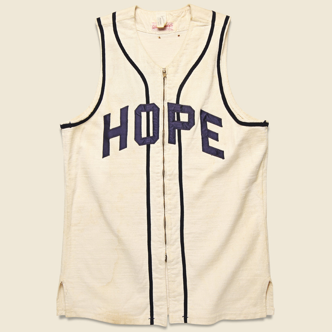 Vintage Hope Zip Up Jersey - Cream