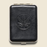 Black Leather Pot Leaf Joint Case - Vintage - STAG Provisions - One & Done - Barware & Smoking