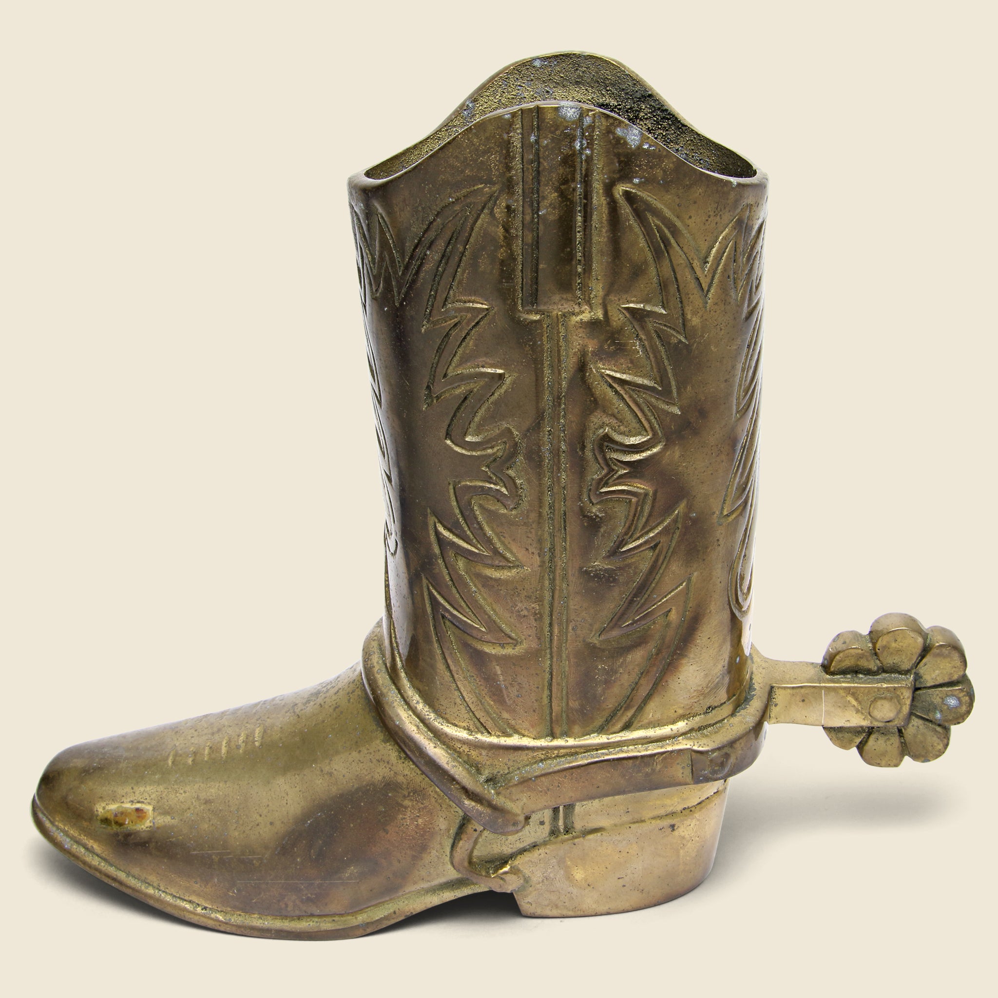 
                          Brass Boot With Spur - Left - Vintage - STAG Provisions - One &amp; Done - Miscellaneous
                        