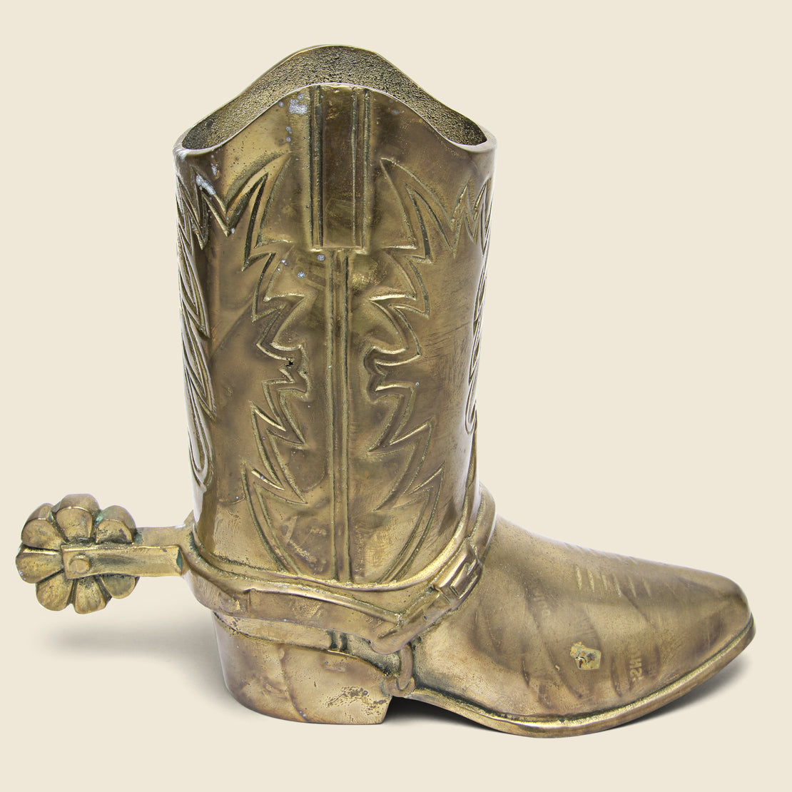 Vintage Brass Boot With Spur - Right
