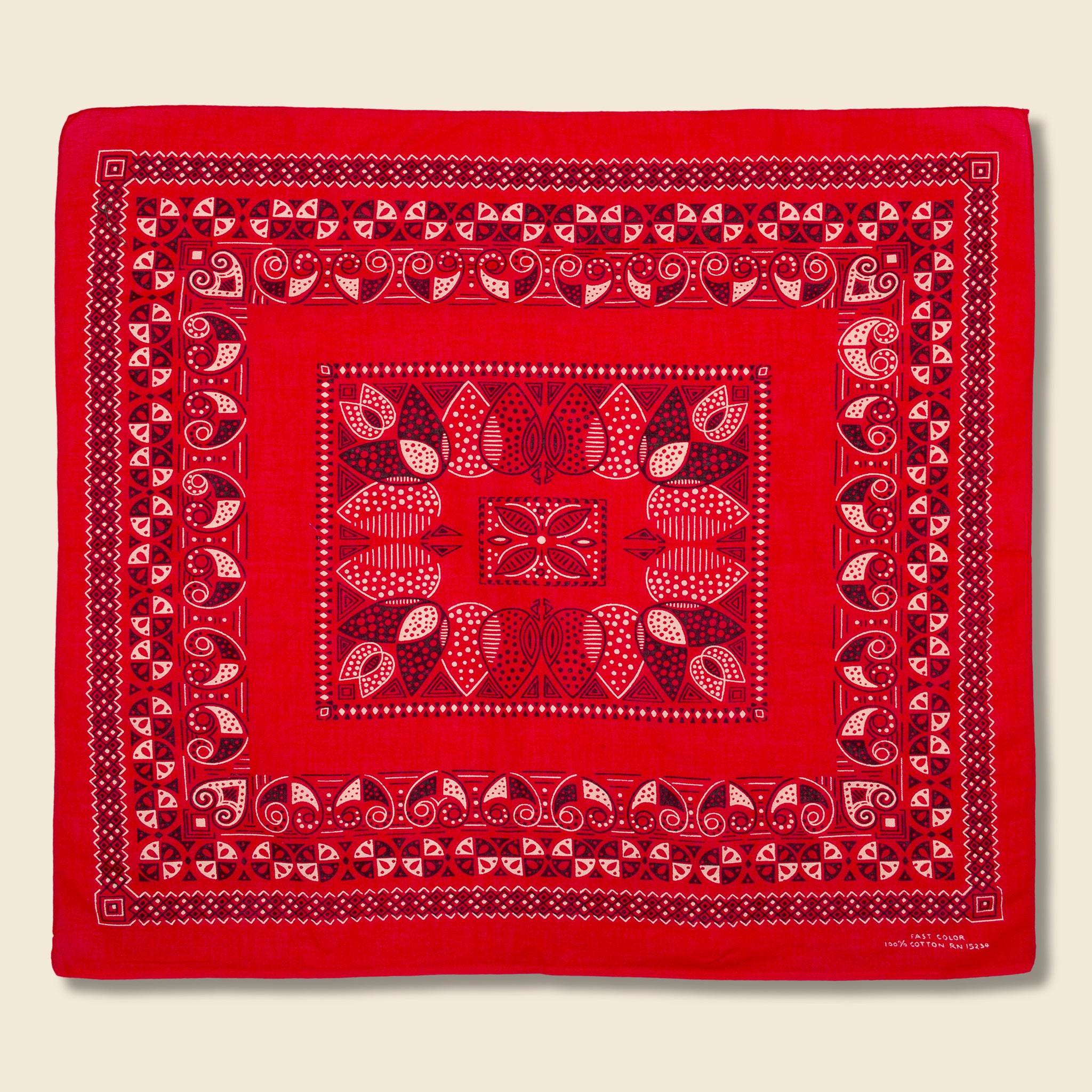 Fast Color Bandana - Red Black & White Pattern - Vintage - STAG Provisions - One & Done - Accessories & Jewelry