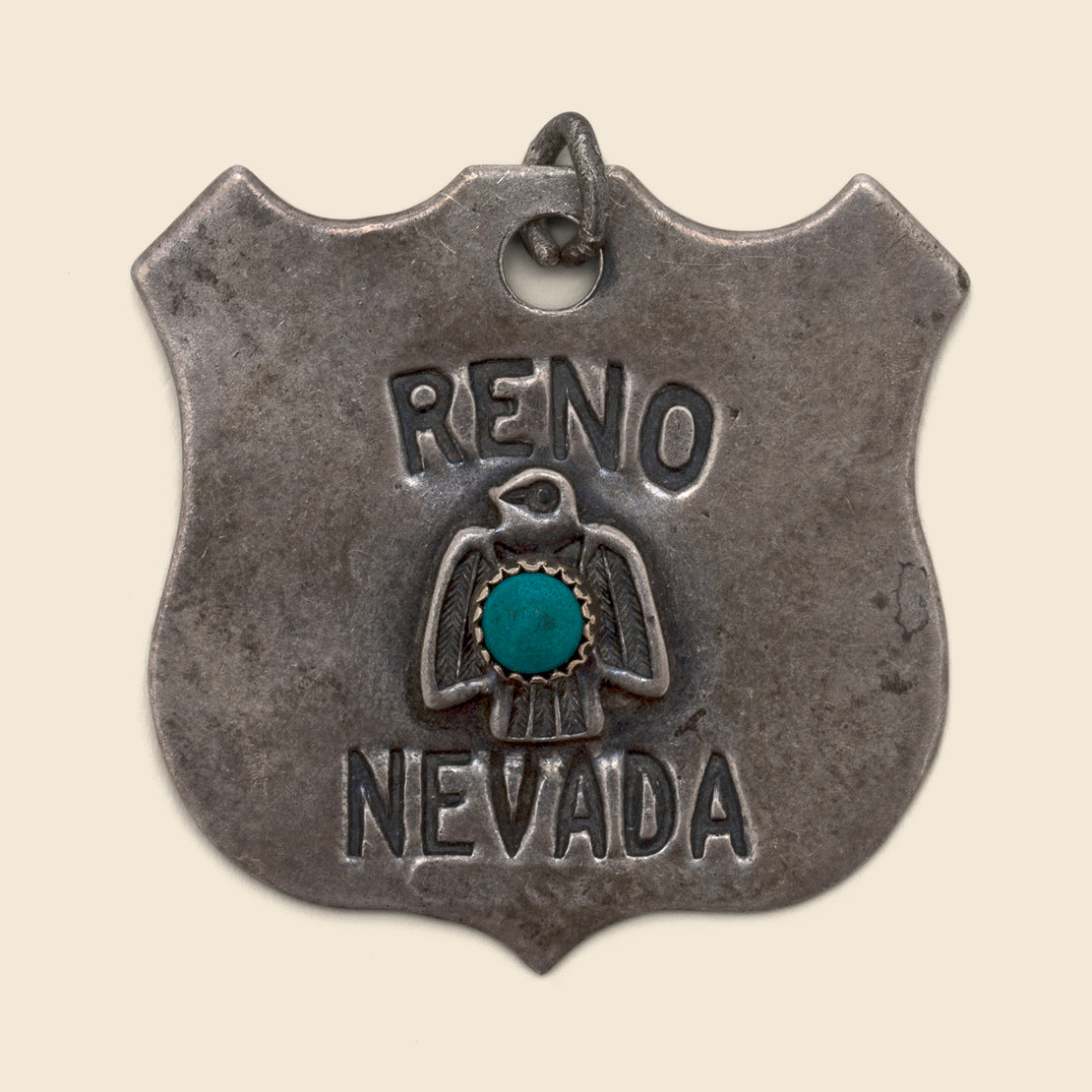 Vintage Reno Turquoise Thunderbird Badge