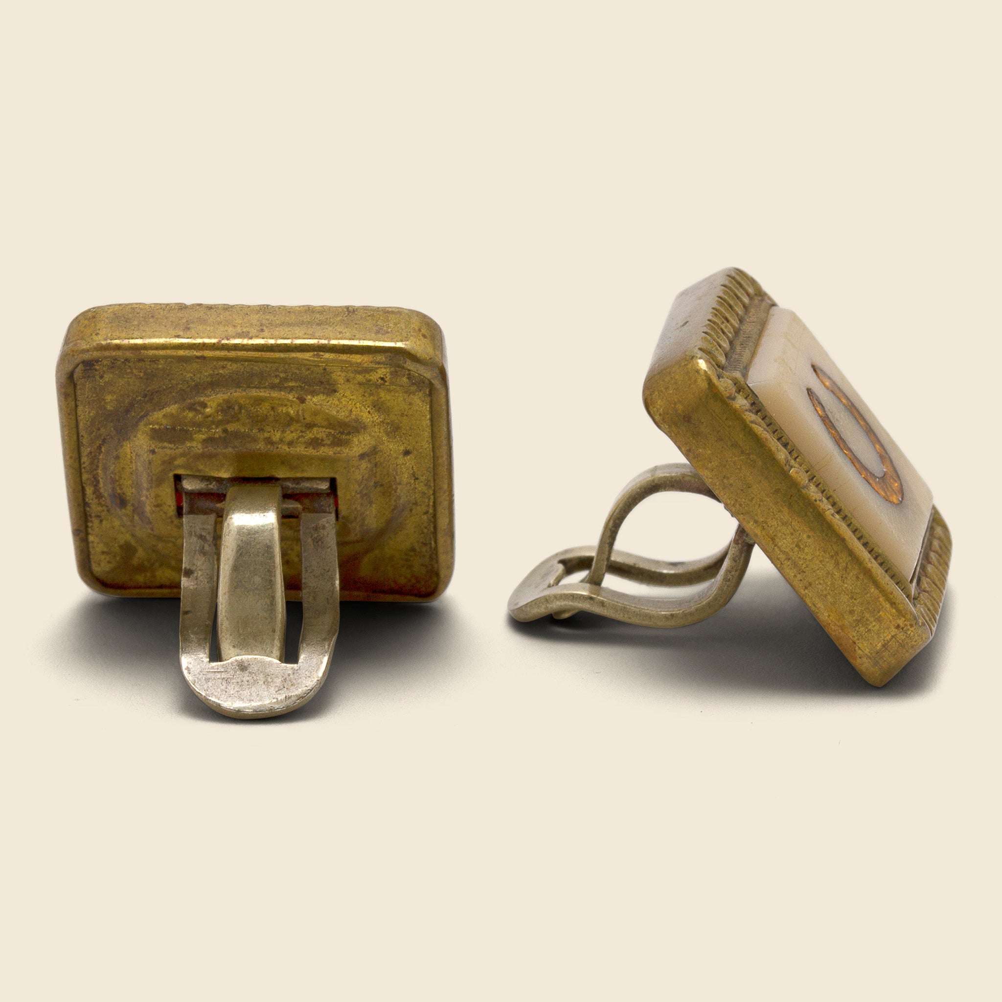 Encrusted Stone Horseshoe Cufflinks - Vintage - STAG Provisions - One & Done - Accessories & Jewelry