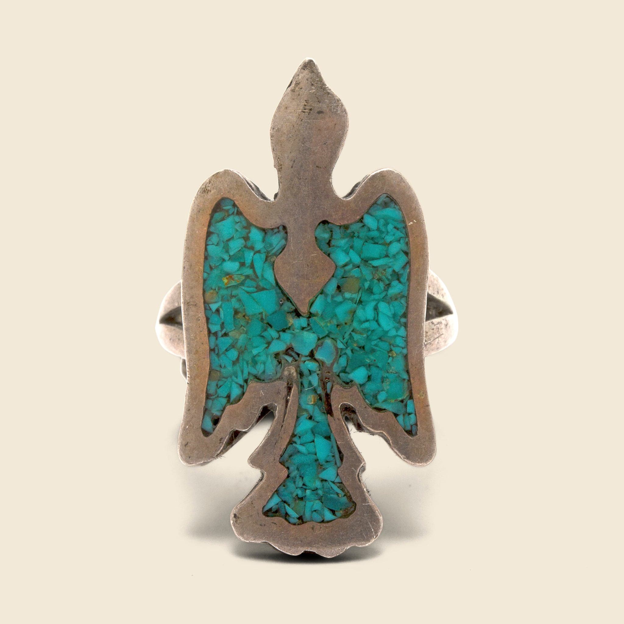 
                          Thunderbird Ring with Composite Turquoise - Sterling Silver - Vintage - STAG Provisions - W - One &amp; Done - Accessories &amp; Jewelry
                        