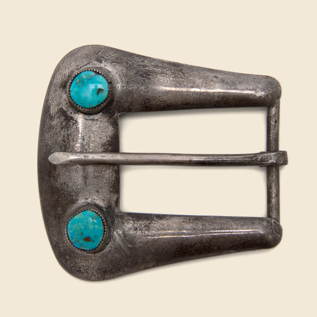 Vintage Turquoise Belt Buckle - Sterling Silver