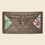 Carved Longhorn Belt Buckle with Abalone Inlay - Sterling Silver - Vintage - STAG Provisions - One & Done - Accessories & Jewelry