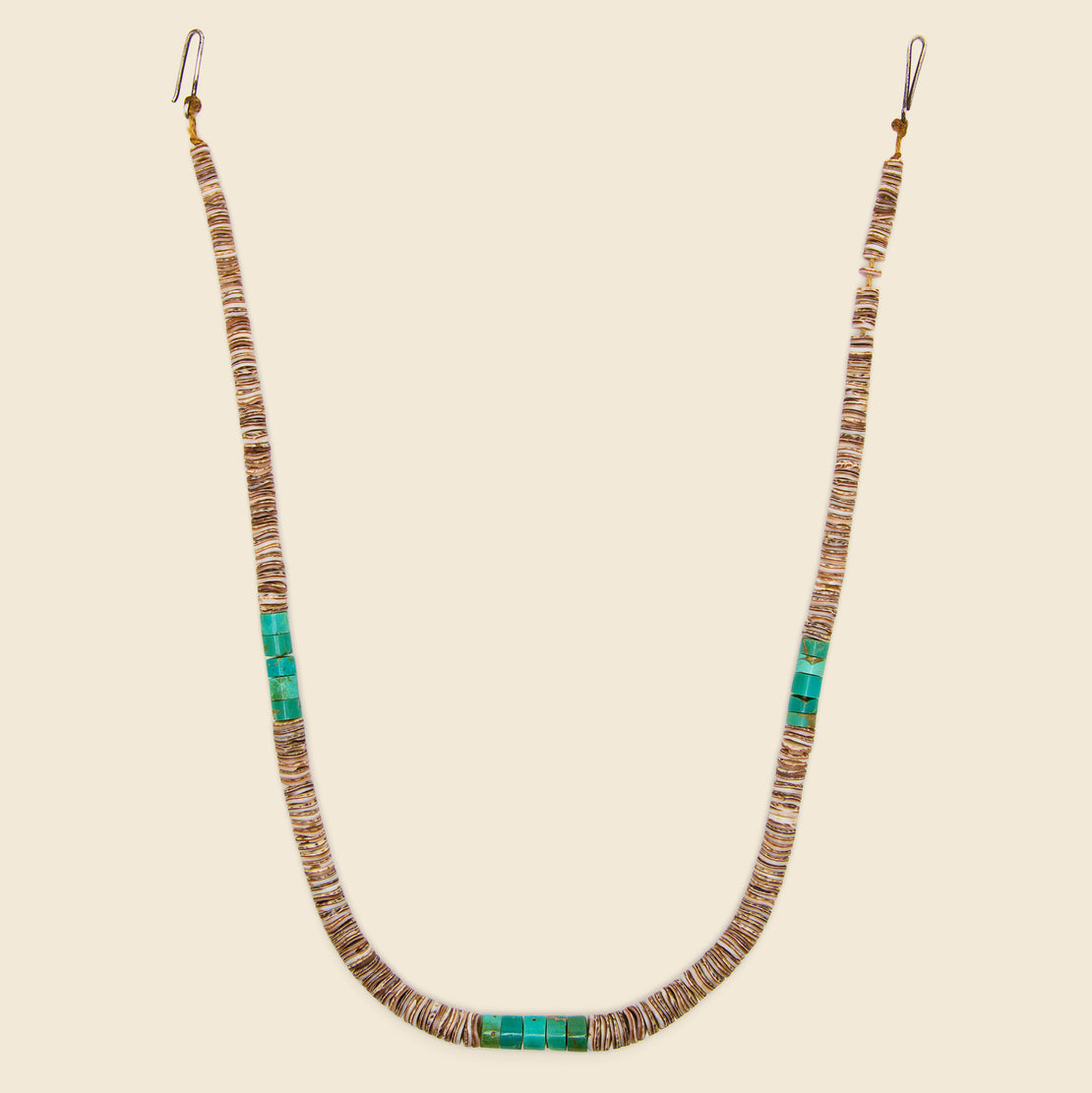 Vintage Heishe Necklace - Turquoise & Pin Shell