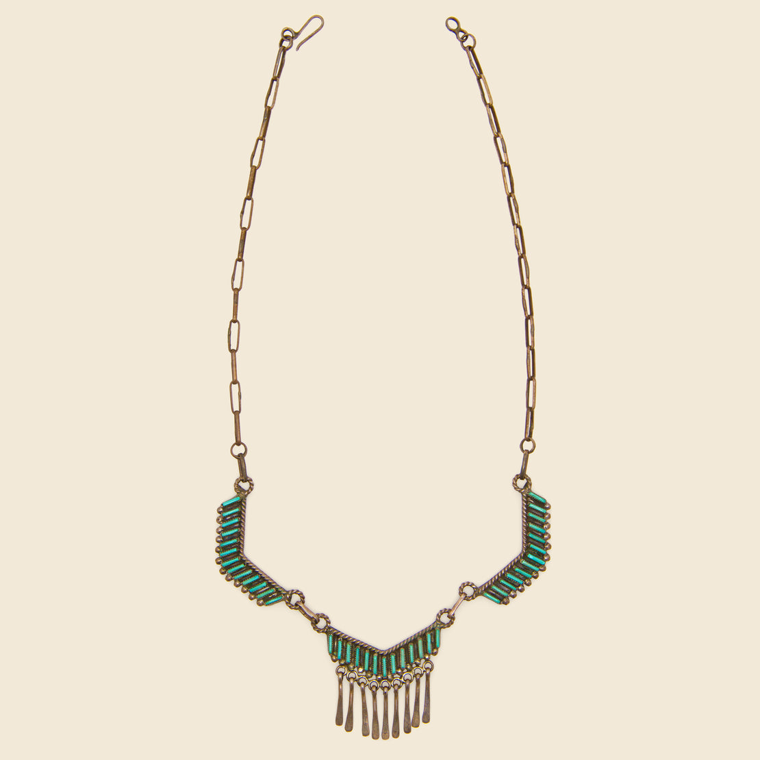 Vintage Pieced Necklace - Silver & Turquoise