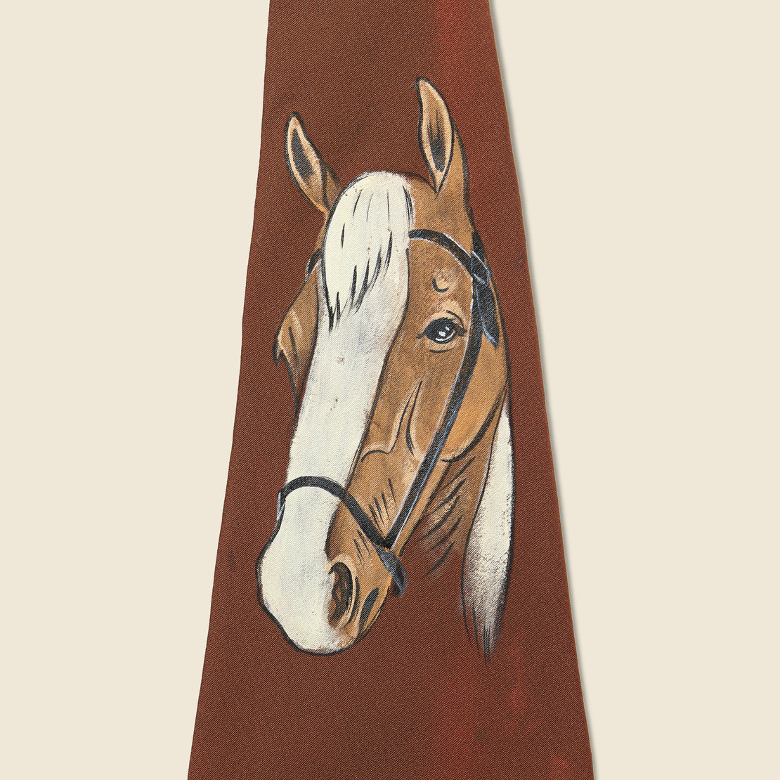 Hand Painted Burgundy Horse Tie