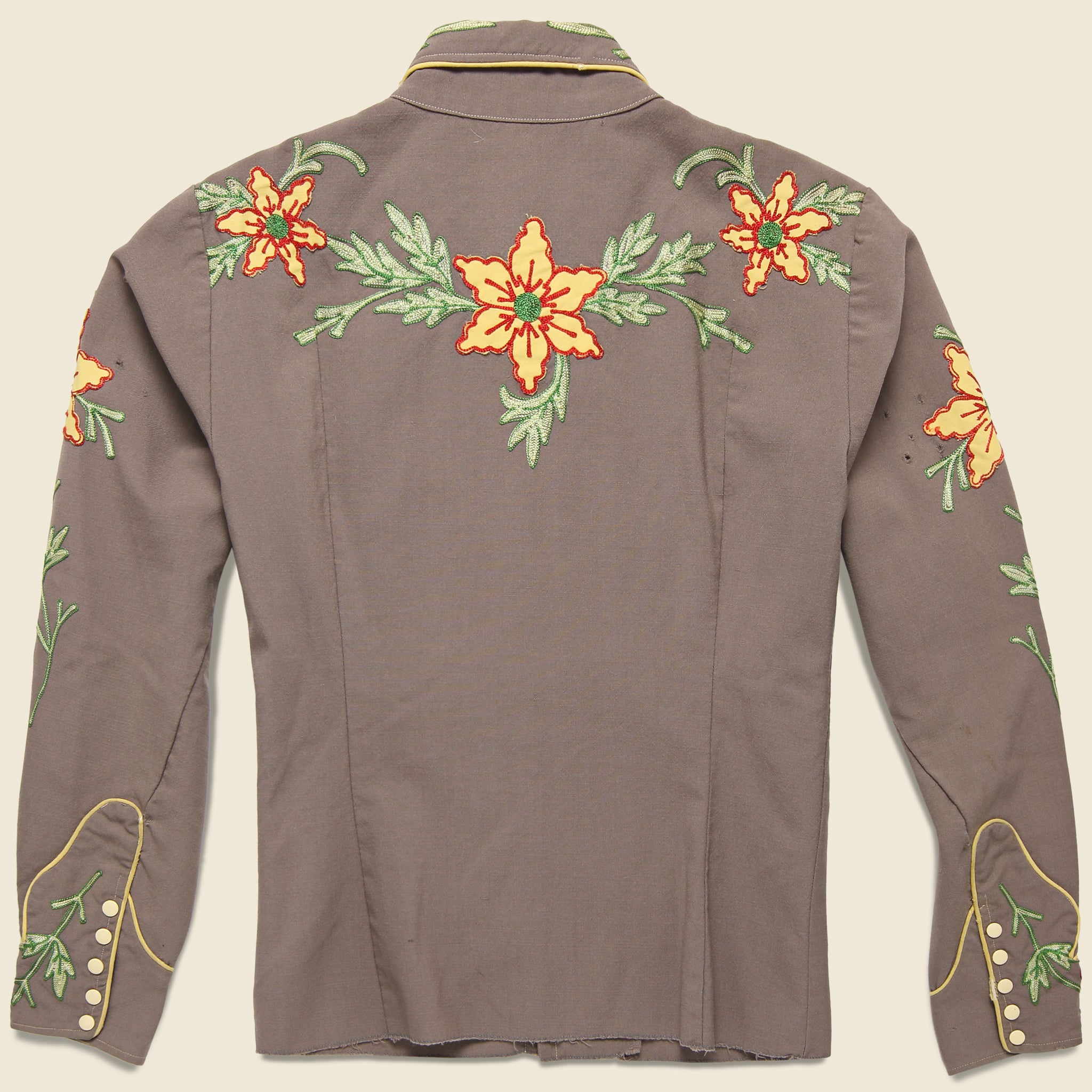 
                          HBarC Shirt - Brown with Flowers - Vintage - STAG Provisions - One &amp; Done - Apparel
                        