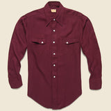 Cotton Sateen Western Shirt - Burgundy - Vintage - STAG Provisions - One & Done - Apparel