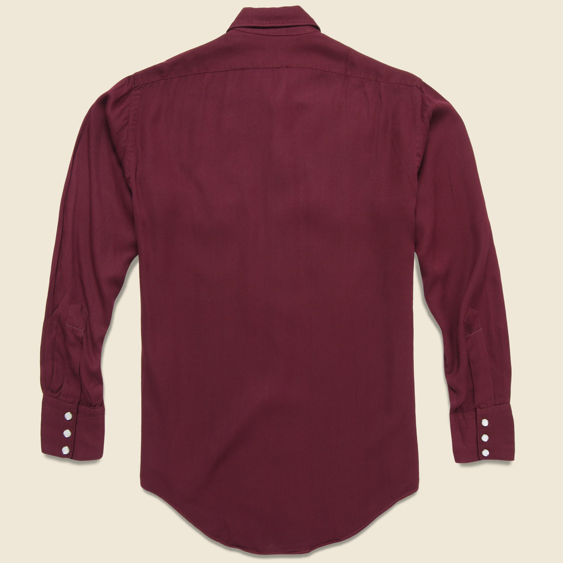 Cotton Sateen Western Shirt - Burgundy - Vintage - STAG Provisions - One & Done - Apparel