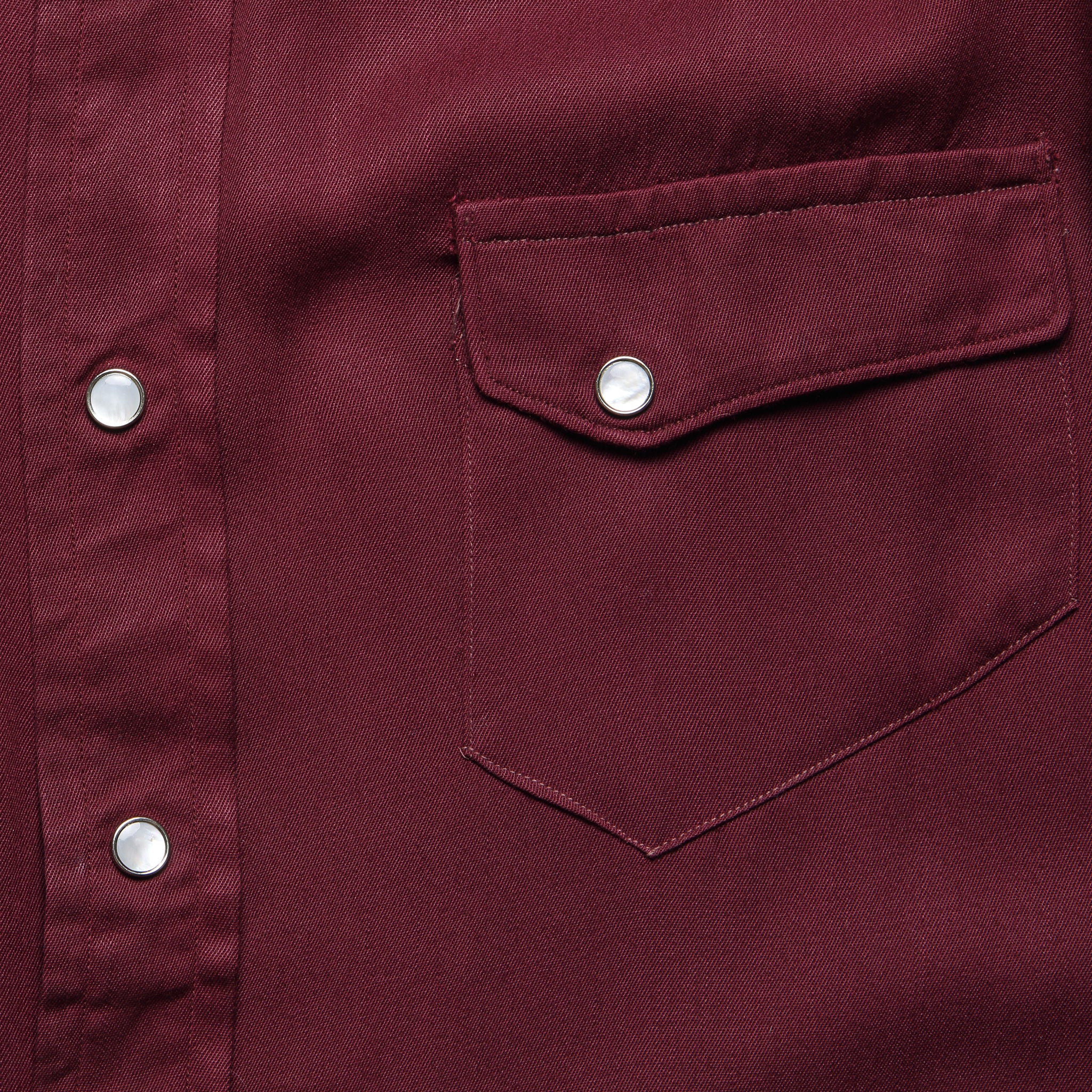 
                          Cotton Sateen Western Shirt - Burgundy - Vintage - STAG Provisions - One &amp; Done - Apparel
                        