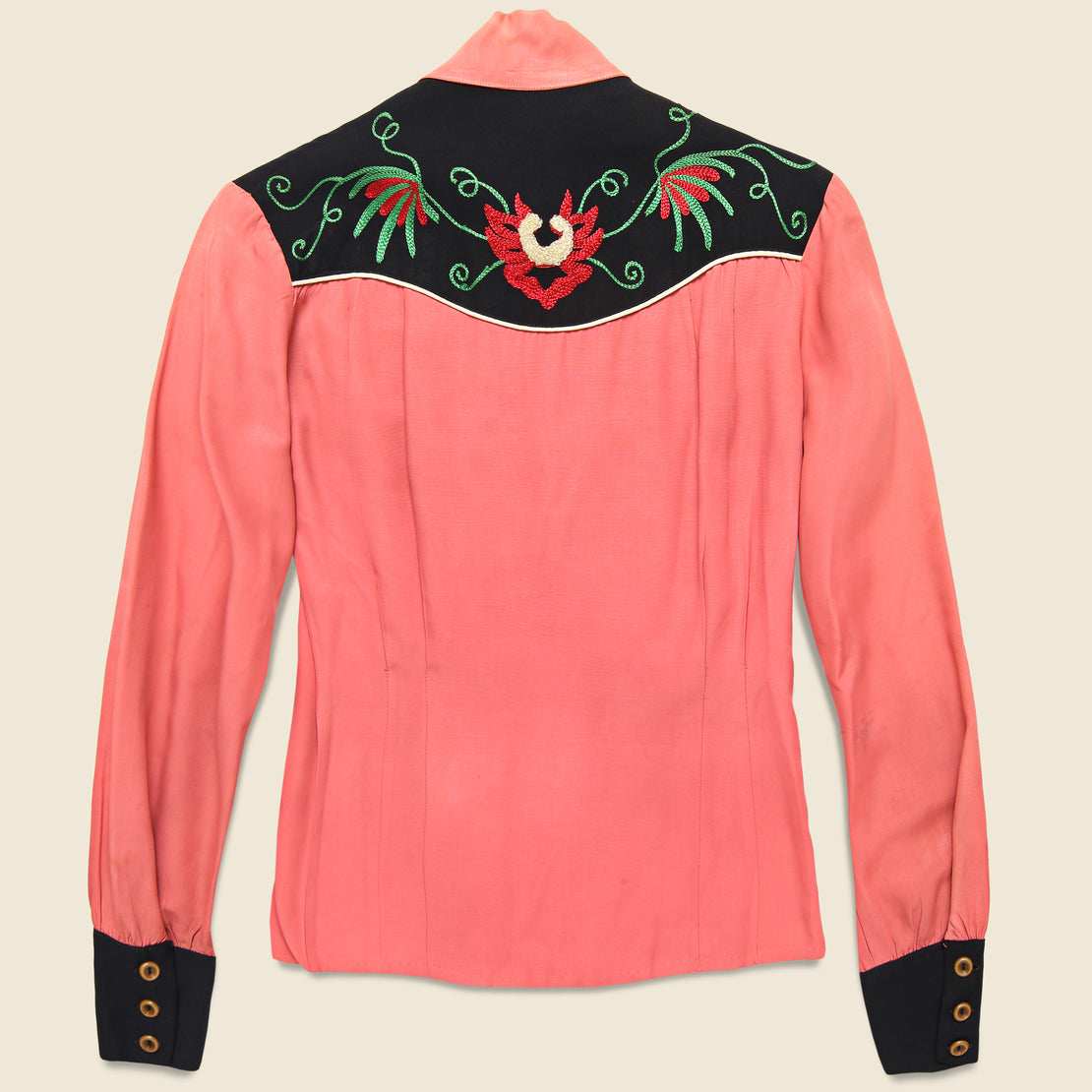 Penneys Ranchcraft Western Embroidered Blouse - Coral Pink
