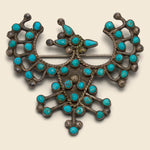 Large Petit Point Turquoise Thunderbird Pin - Vintage - STAG Provisions - One & Done - Accessories & Jewelry