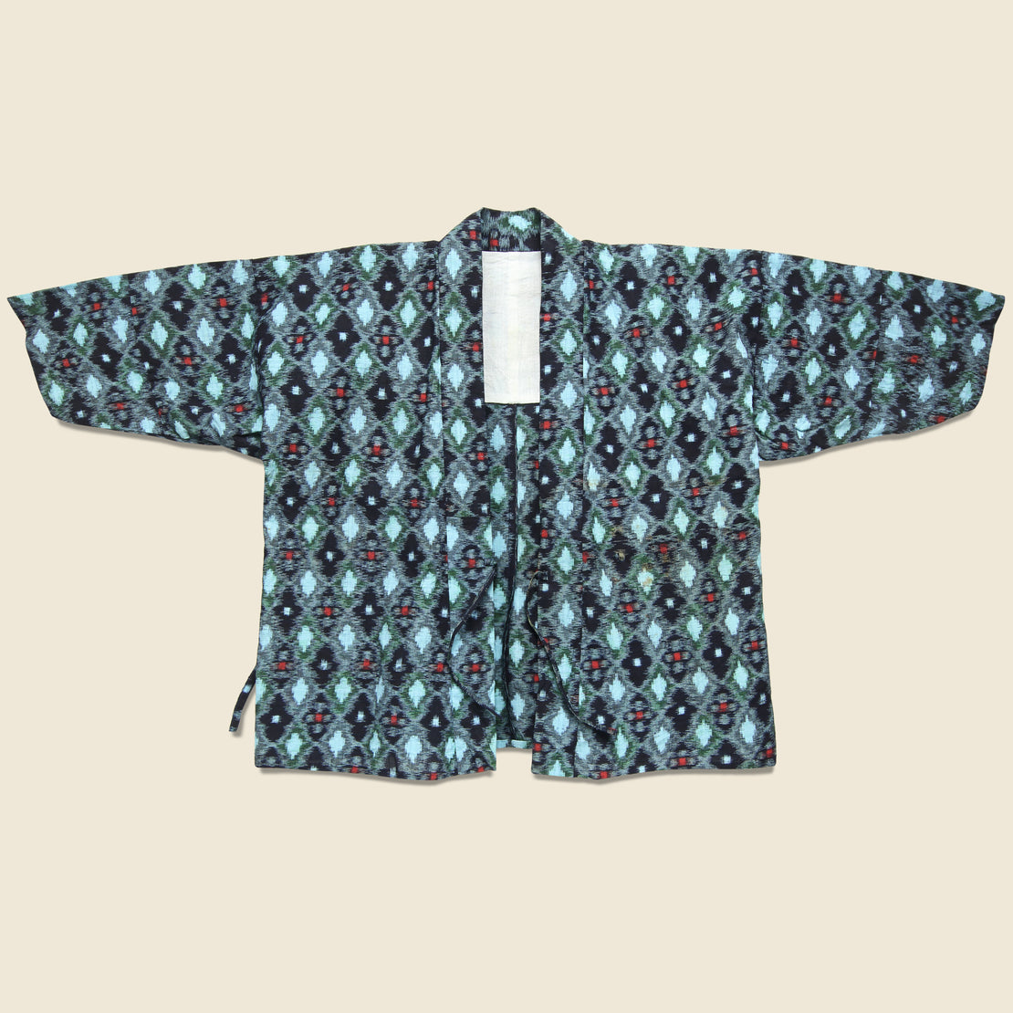 Vintage Kasuri Ikat Japanese Kendo Jacket - Indigo/Turquoisel