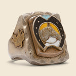 Horseshoe Biker Ring - Silver & Brass - Vintage - STAG Provisions - One & Done - Accessories & Jewelry