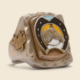 Horseshoe Biker Ring - Silver & Brass - Vintage - STAG Provisions - One & Done - Accessories & Jewelry