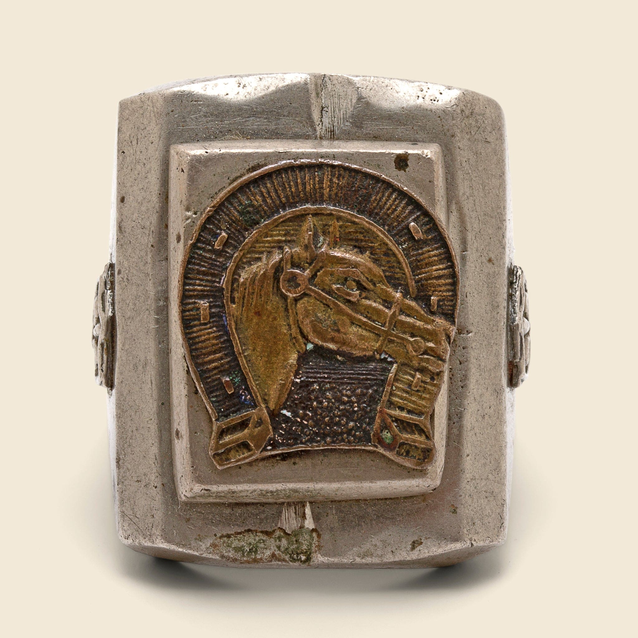 Silver & Brass Horse Biker Ring - Vintage - STAG Provisions - One & Done - Accessories & Jewelry
