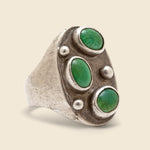 3 Stone Turquoise & Silver Ring - Vintage - STAG Provisions - One & Done - Accessories & Jewelry