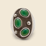 3 Stone Turquoise & Silver Ring - Vintage - STAG Provisions - One & Done - Accessories & Jewelry
