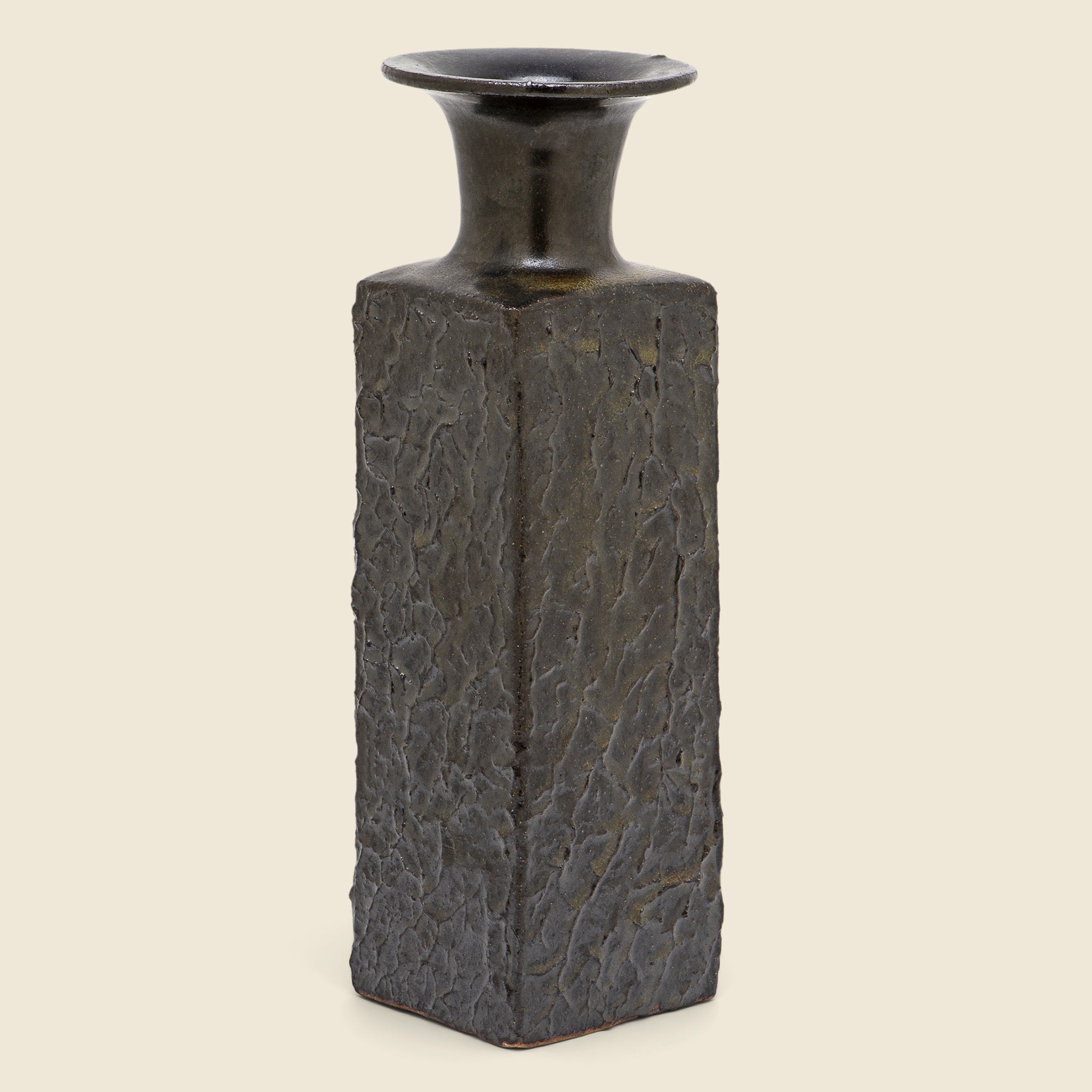 Black Textured Studio Pottery Vase - Vintage - STAG Provisions - One & Done - Art