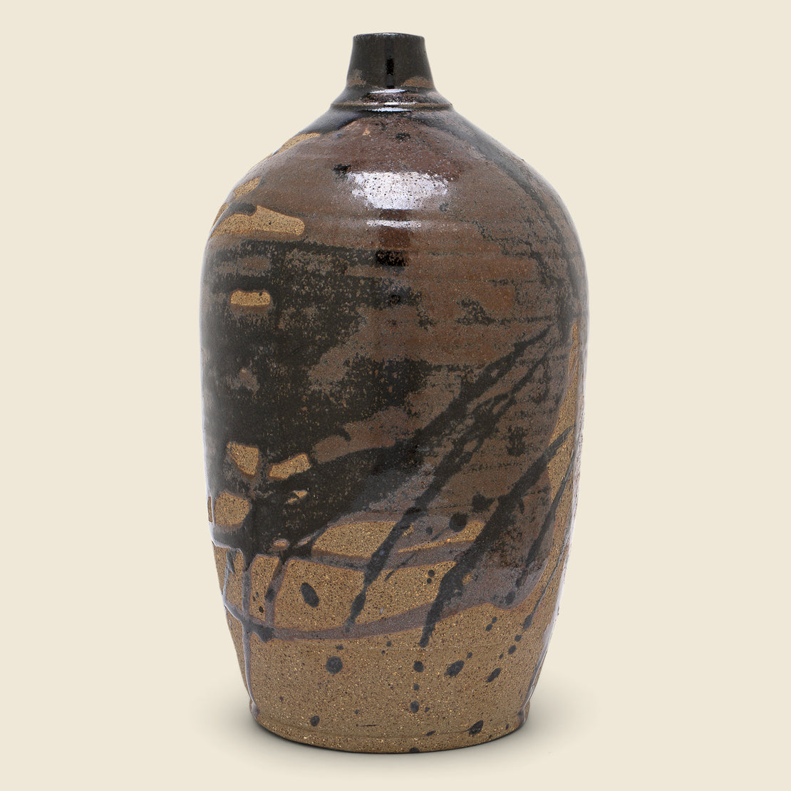 Vintage Neutral Swirl Studio Pottery Vase