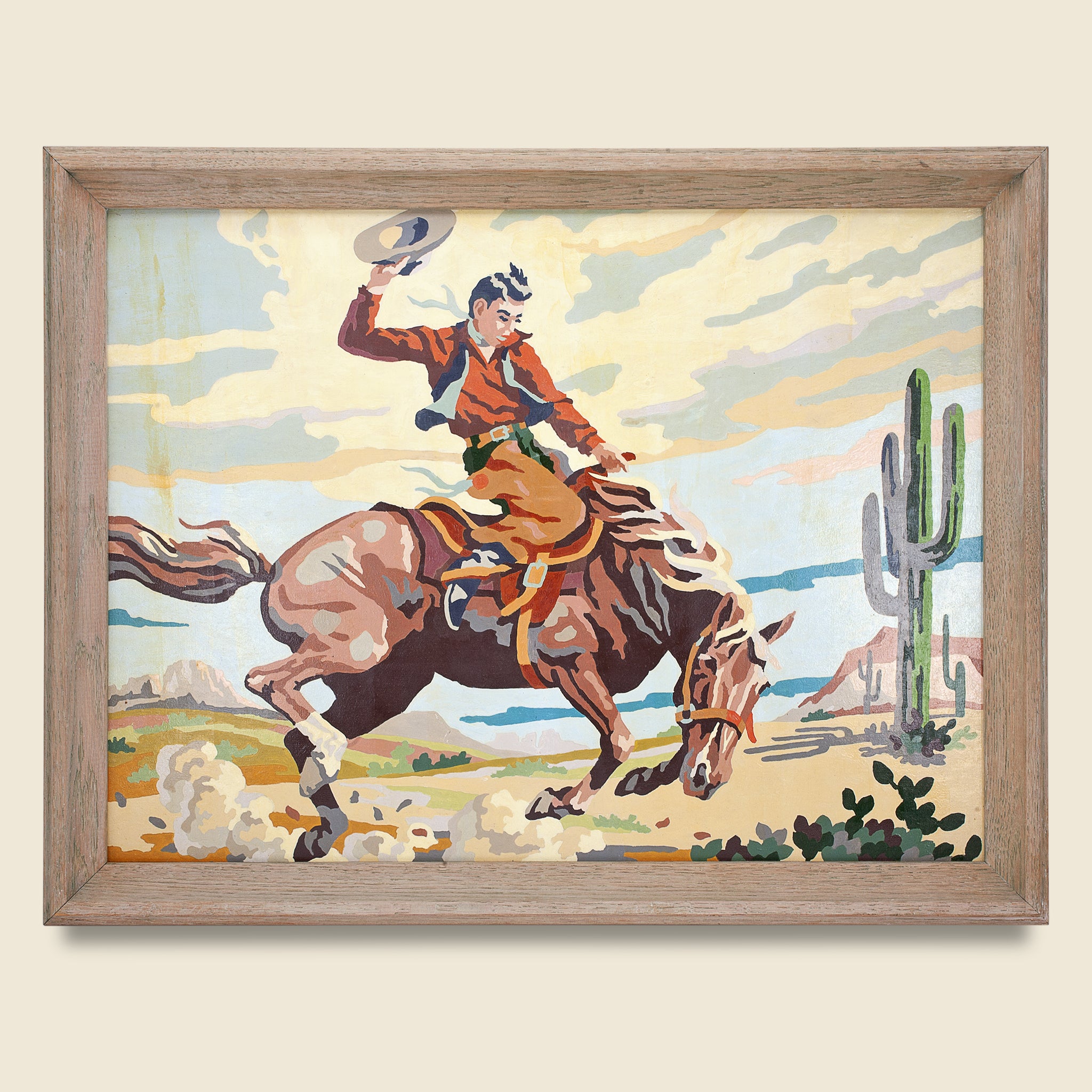 1960s Paint By Number Bronco Painting #1 - Vintage - STAG Provisions - One & Done - Art