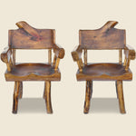 Pair of Vintage Rustic Wood Chairs - Vintage - STAG Provisions - One & Done - Furniture