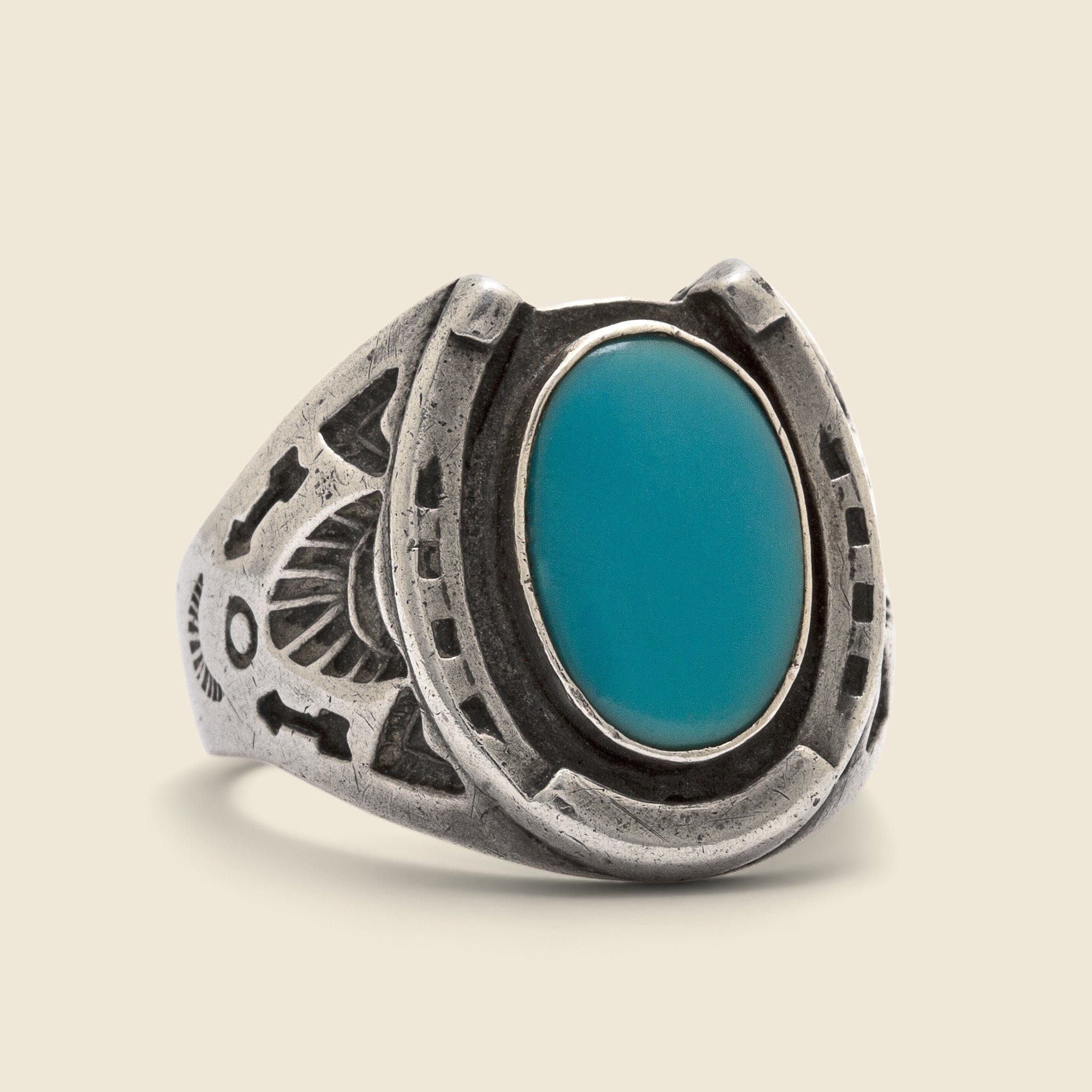 Turquoise Horseshoe Ring - Vintage - STAG Provisions - One & Done - Accessories & Jewelry