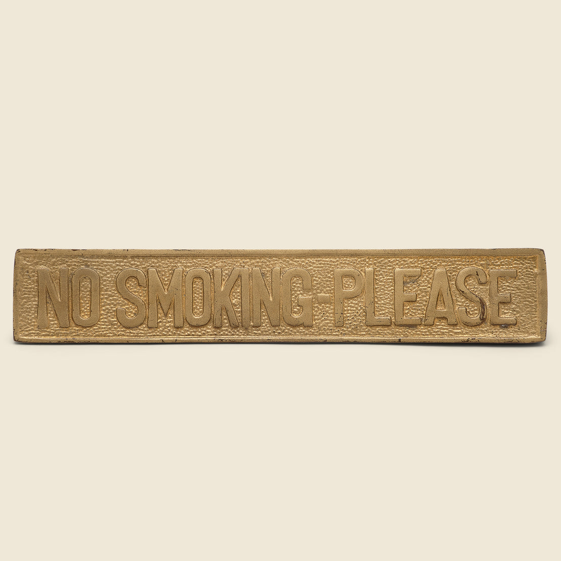 Vintage No Smoking Please Brass Desk Sign