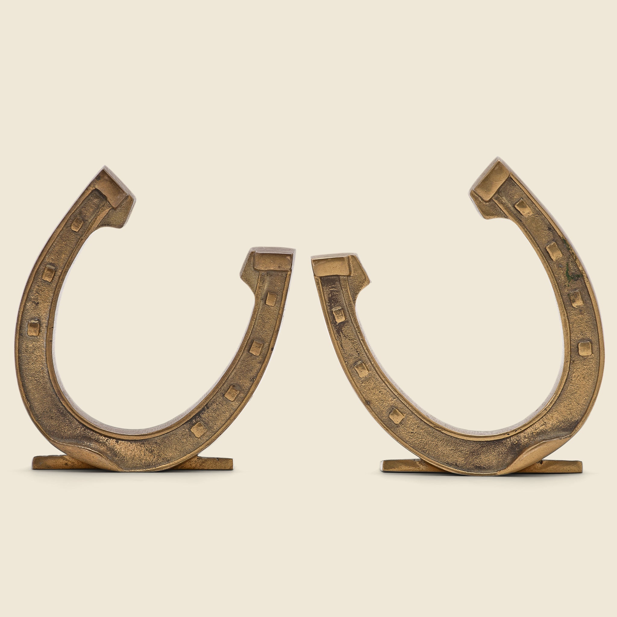 Brass Horseshoe Bookends - Vintage - STAG Provisions - One & Done - Miscellaneous