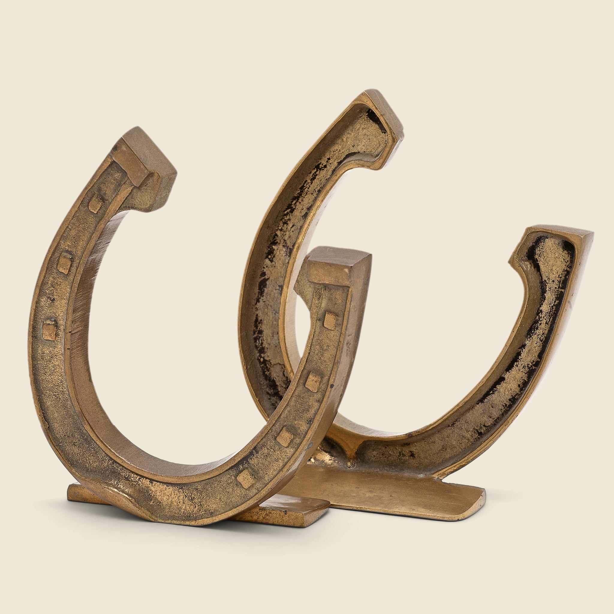 Brass Horseshoe Bookends - Vintage - STAG Provisions - One & Done - Miscellaneous