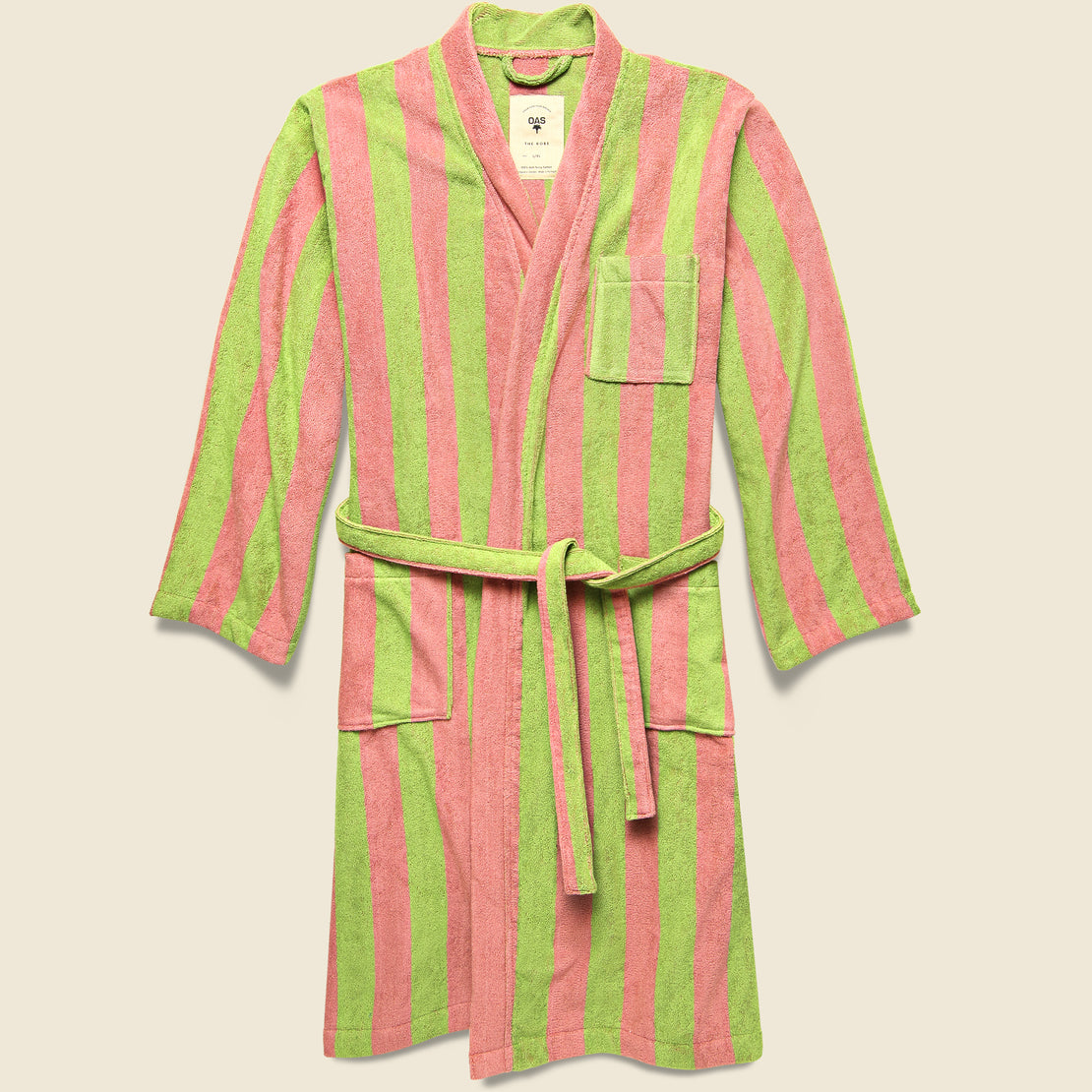 OAS The Berry Robe - Pink/Green Stripe