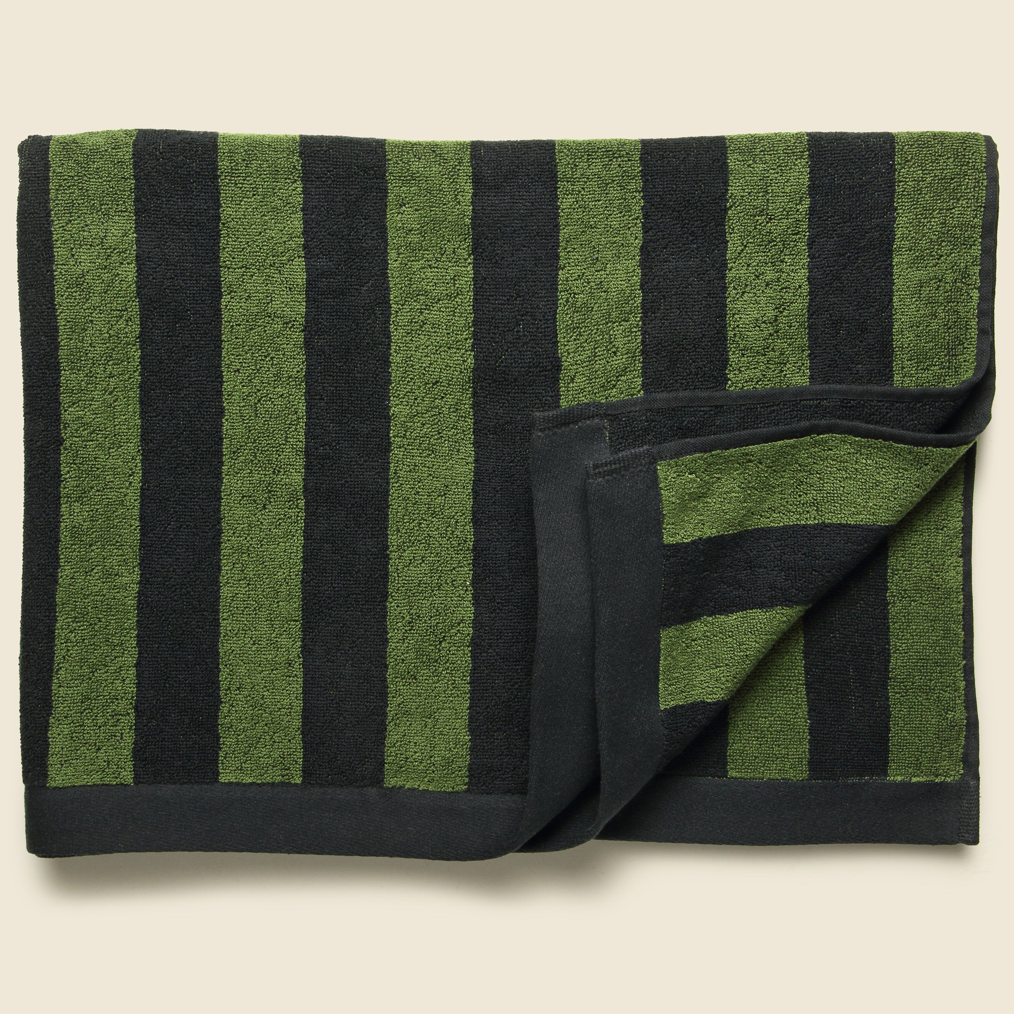 
                          Green Stripe Towel - Green/Black - OAS - STAG Provisions - Gift - Towel
                        