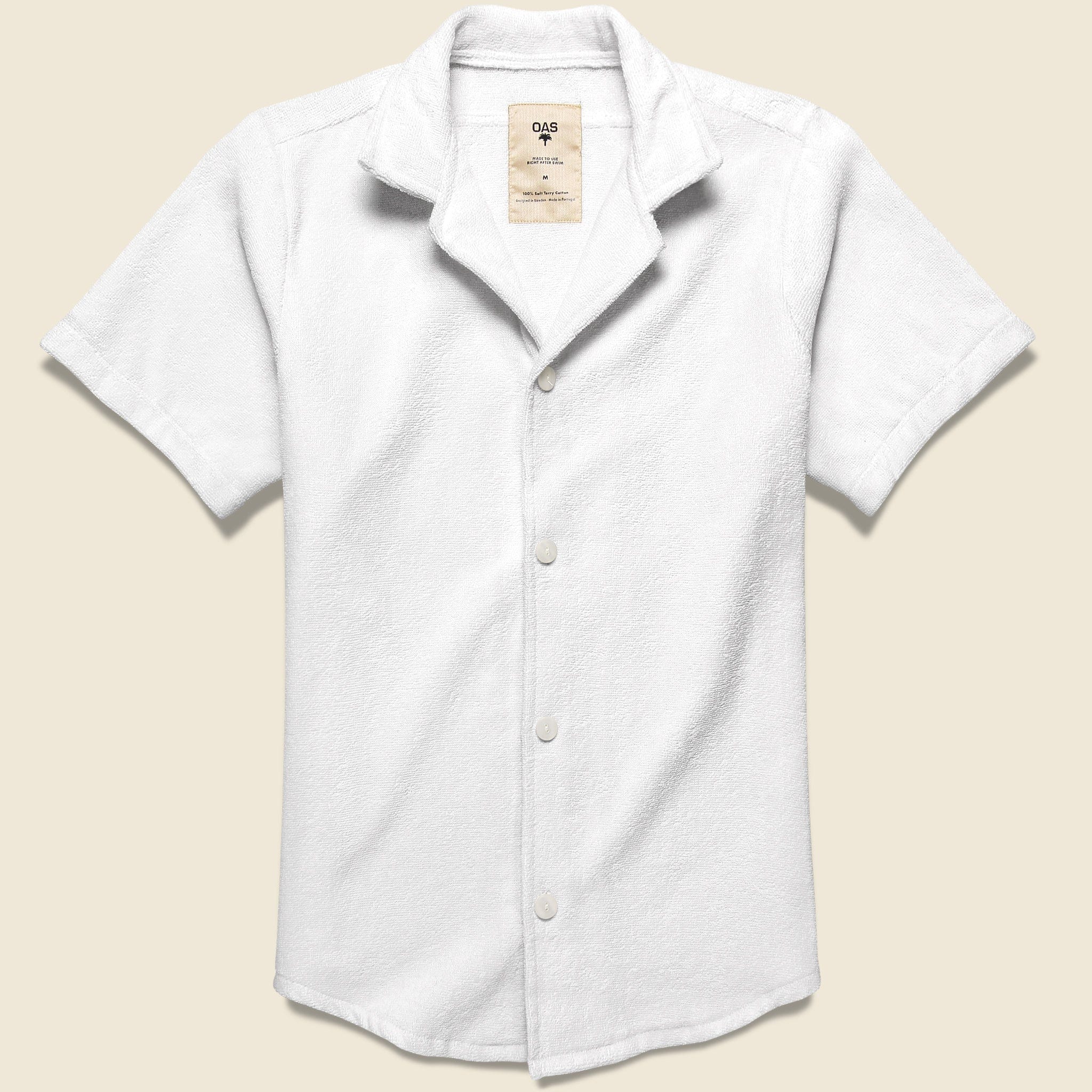 Solid Terry Shirt - White - OAS - STAG Provisions - Tops - S/S Knit