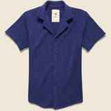 Solid Terry Shirt - Navy - OAS - STAG Provisions - Tops - S/S Woven - Solid